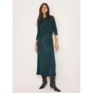 Mint Velvet Teal Layered Satin Midi Dress